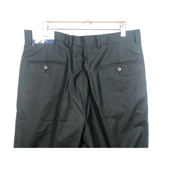 Hart Schaffner Marx 100% Worsted Wool Dress Pants Black Unhemmed Men's Size 34 R - Picture 4 of 9